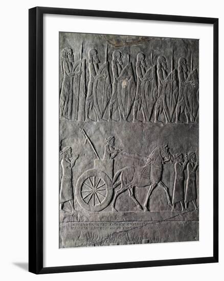 Detail of Relief Depicting Siege and Destruction of Susa, from Ancient Nineveh, Iraq-null-Framed Giclee Print