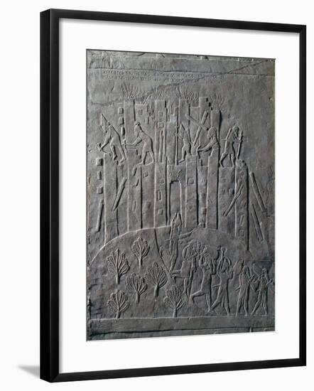 Detail of Relief Depicting Siege and Destruction of Susa, from Ancient Nineveh, Iraq-null-Framed Giclee Print