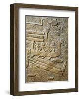 Detail of Relief Depicting Transportation of Cedar Wood by Boats, from Palace of Sargon-null-Framed Giclee Print