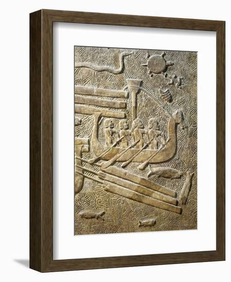 Detail of Relief Depicting Transportation of Cedar Wood by Boats, from Palace of Sargon-null-Framed Giclee Print