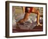 Detail of Runners Feet in Water Jump of Steeplechase Race-null-Framed Photographic Print