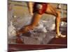 Detail of Runners Feet in Water Jump of Steeplechase Race-null-Mounted Photographic Print