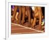 Detail of Runners Hands at the Start of a Mens 100M Race-Steven Sutton-Framed Photographic Print