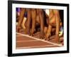 Detail of Runners Hands at the Start of a Mens 100M Race-Steven Sutton-Framed Photographic Print