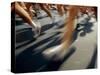 Detail of Runners Legs in A Road Race-null-Stretched Canvas