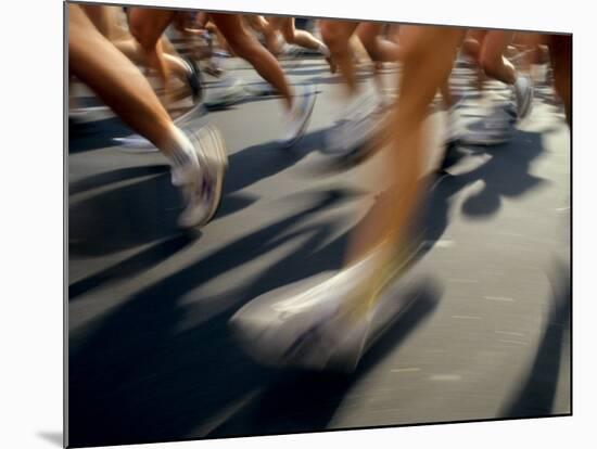 Detail of Runners Legs in Aroad Race-Steven Sutton-Mounted Photographic Print