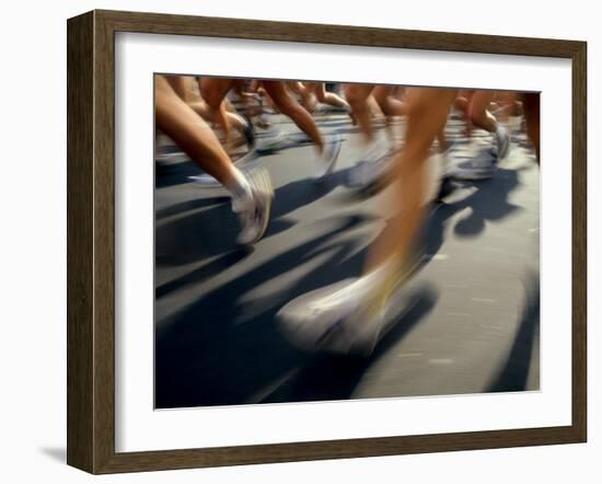 Detail of Runners Legs in Aroad Race-Steven Sutton-Framed Photographic Print