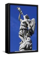 Detail of Sculpture from Fountain in Piazza Colombo, Genoa, Liguria, Italy-null-Framed Stretched Canvas