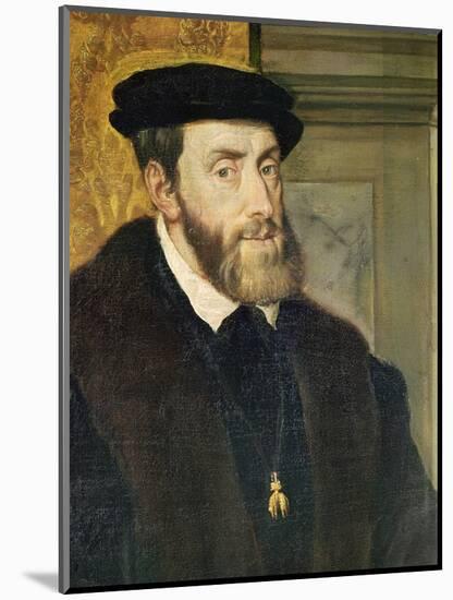 Detail of Seated Portrait of Emperor Charles V (1488-1576) 1548-Titian (Tiziano Vecelli)-Mounted Giclee Print