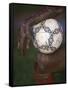 Detail of Soccer Playerand Ball-null-Framed Stretched Canvas