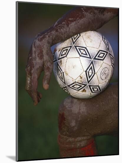 Detail of Soccer Playerand Ball-null-Mounted Photographic Print