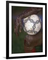 Detail of Soccer Playerand Ball-null-Framed Photographic Print