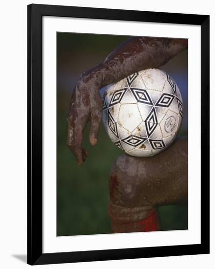 Detail of Soccer Playerand Ball-null-Framed Photographic Print