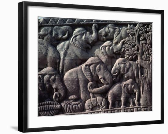 Detail of South Gate of the Great Stupa, Sanchi, Near Bhopal, Madhya Pradesh State, India-Woolfitt Adam-Framed Photographic Print