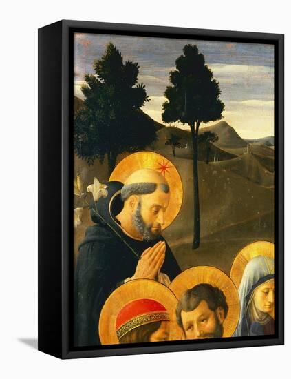 Detail of St. Dominic from the Crucifixion-Fra Angelico-Framed Stretched Canvas