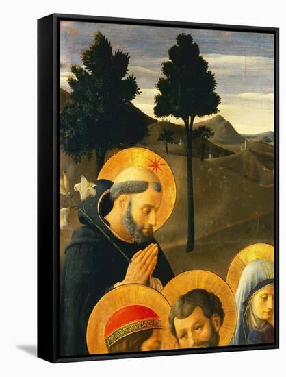 Detail of St. Dominic from the Crucifixion-Fra Angelico-Framed Stretched Canvas