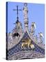 Detail of St. Mark's Basilica, Piazza San Marco (St. Mark's Square), Venice, Veneto, Italy-Guy Thouvenin-Stretched Canvas