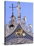 Detail of St. Mark's Basilica, Piazza San Marco (St. Mark's Square), Venice, Veneto, Italy-Guy Thouvenin-Stretched Canvas