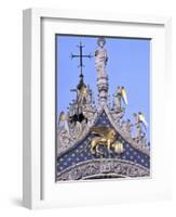 Detail of St. Mark's Basilica, Piazza San Marco (St. Mark's Square), Venice, Veneto, Italy-Guy Thouvenin-Framed Photographic Print