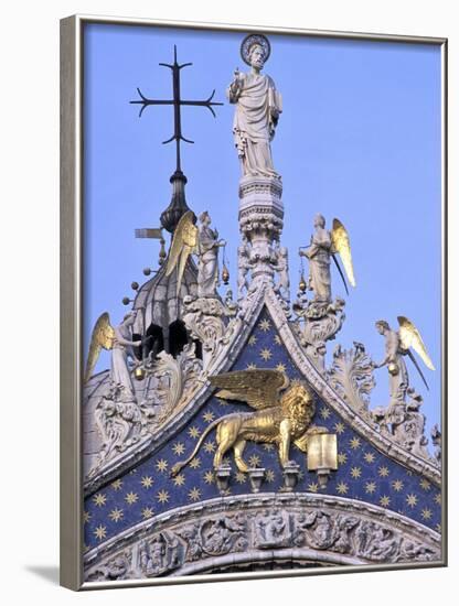 Detail of St. Mark's Basilica, Piazza San Marco (St. Mark's Square), Venice, Veneto, Italy-Guy Thouvenin-Framed Photographic Print