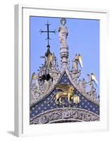 Detail of St. Mark's Basilica, Piazza San Marco (St. Mark's Square), Venice, Veneto, Italy-Guy Thouvenin-Framed Photographic Print