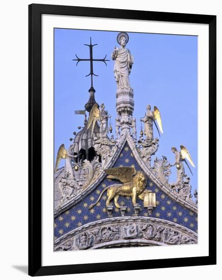 Detail of St. Mark's Basilica, Piazza San Marco (St. Mark's Square), Venice, Veneto, Italy-Guy Thouvenin-Framed Photographic Print