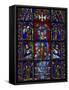 Detail of stained glass representing, Madonna and Child, Chartres Cathedral, Chartres, Eure-et-L...-Panoramic Images-Framed Stretched Canvas