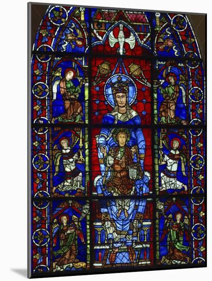 Detail of stained glass representing, Madonna and Child, Chartres Cathedral, Chartres, Eure-et-L...-Panoramic Images-Mounted Photographic Print