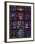 Detail of stained glass representing, Madonna and Child, Chartres Cathedral, Chartres, Eure-et-L...-Panoramic Images-Framed Photographic Print