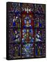 Detail of stained glass representing, Madonna and Child, Chartres Cathedral, Chartres, Eure-et-L...-Panoramic Images-Framed Stretched Canvas