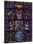 Detail of stained glass representing, Madonna and Child, Chartres Cathedral, Chartres, Eure-et-L...-Panoramic Images-Stretched Canvas