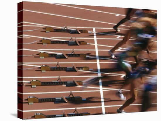 Detail of Start of Womens 100M Race-Steven Sutton-Stretched Canvas