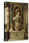 Detail of Statue from Silver-Gilt Altarpiece with White and Green Jade Crucifix-null-Stretched Canvas