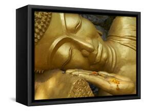 Detail of Statue of Buddha, Phu Si Hill, Luang Prabang, UNESCO World Heritage Site, Laos, Indochina-null-Framed Stretched Canvas