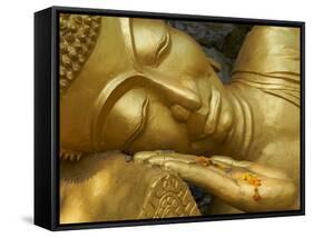 Detail of Statue of Buddha, Phu Si Hill, Luang Prabang, UNESCO World Heritage Site, Laos, Indochina-null-Framed Stretched Canvas