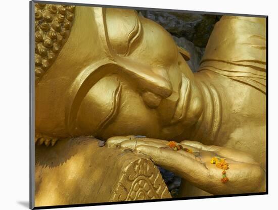 Detail of Statue of Buddha, Phu Si Hill, Luang Prabang, UNESCO World Heritage Site, Laos, Indochina-null-Mounted Photographic Print