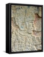 Detail of Stone Relief, Ancient Mayan Ruins, Chichten Itza, Yucatan, Mexico-null-Framed Stretched Canvas