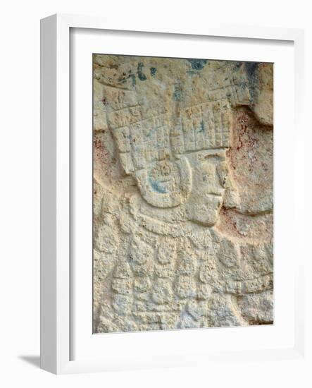 Detail of Stone Relief, Ancient Mayan Ruins, Chichten Itza, Yucatan, Mexico-null-Framed Photographic Print