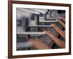 Detail of Swimmers About to Start a Backstroke Race-null-Framed Photographic Print