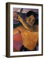 Detail of Tahitian Man from Man with an Axe-Paul Gauguin-Framed Giclee Print