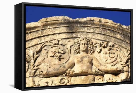 Detail of Temple of Hadrian, Ephesus, Anatolia, Turkey, Asia Minor, Eurasia-Neil Farrin-Framed Stretched Canvas
