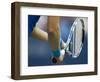 Detail of Tennis Player Holding the Racquet and Ball About to Serve-null-Framed Photographic Print