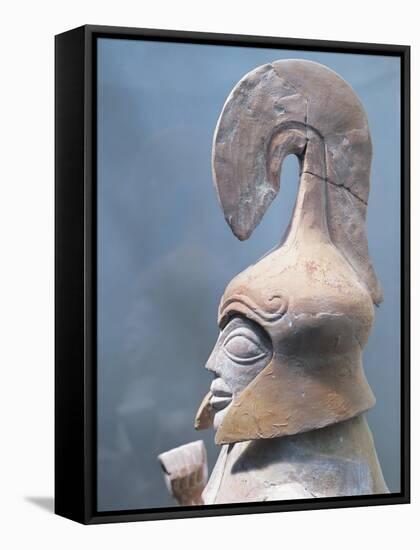 Detail of Terracotta Statuette of Athena, from Gortyn, Crete, Greece-null-Framed Stretched Canvas