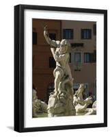 Detail of the 19th Century Fontana Del Nettuno, Piazza Navona, Rome, Lazio, Italy, Europe-Tomlinson Ruth-Framed Photographic Print