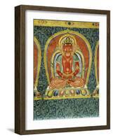 Detail of the Akshobhya buddha, from an imperial embroidered silk thanka. 15th century-Chinese School-Framed Giclee Print