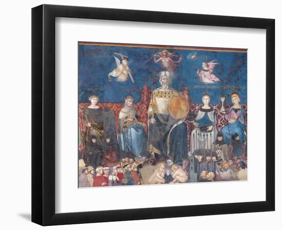 Detail of the Allegory of Good Government, 1338-40-Ambrogio Lorenzetti-Framed Giclee Print