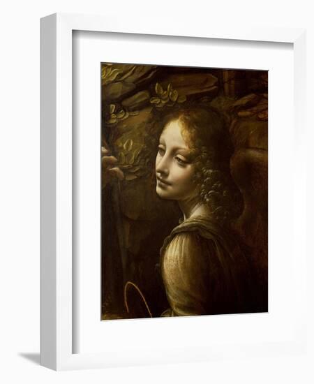 Detail of the Angel, from the Virgin of the Rocks-Leonardo da Vinci-Framed Giclee Print