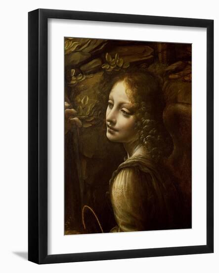 Detail of the Angel, from the Virgin of the Rocks-Leonardo da Vinci-Framed Giclee Print