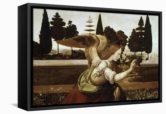 Detail of the Annunciation, no.1-Leonardo da Vinci-Framed Stretched Canvas