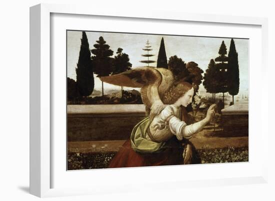 Detail of the Annunciation, no.1-Leonardo da Vinci-Framed Giclee Print